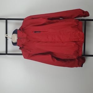 Patagonia Red Full Zip Windbreaker Hoodie Men’s Small Y2K Gorpcore Jacket